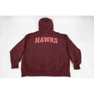 Jordan Atlanta Hawks Hoodie Womens Medium Burgundy NBA Flight Pullover Oversized